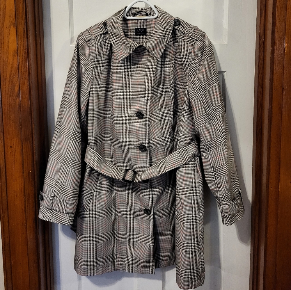 M&S houndstooth trench coat